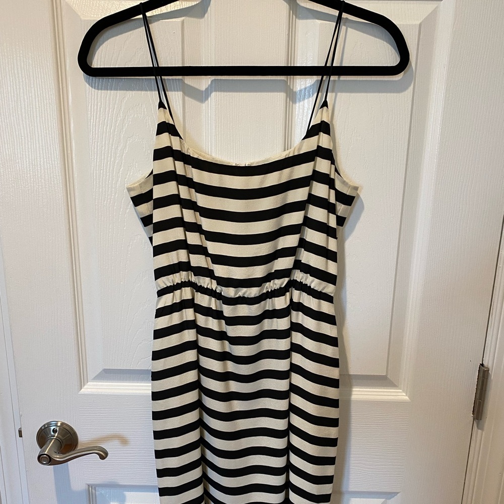 JCrew Silk Dress; Size 4P S; black and white